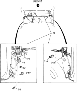 1997 Honda Passport Wiring Harness (Front) Diagram