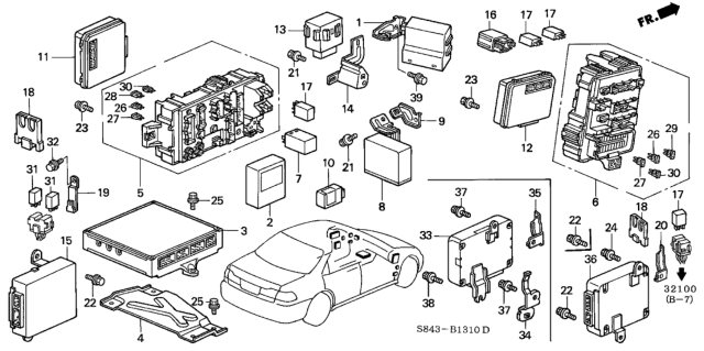 1998 Honda Accord Control Unit (Cabin) Diagram