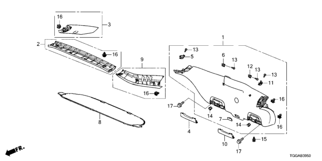 2021 Honda Civic Tailgate Lining Diagram