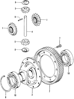 1975 Honda Civic 3 Door ** (1200) ** HMT Differential Gear Diagram