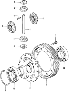 1975 Honda Civic Gear, Differential Pinion Diagram for 41030-634-305