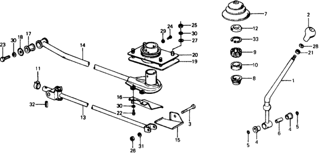 1975 Honda Civic Mount, Change Extension Diagram for 54313-659-010