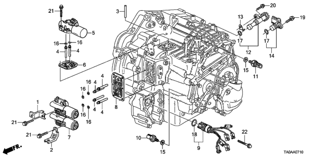 2012 Honda Accord 4 Door LX KA 5AT AT Solenoid (L4) Diagram