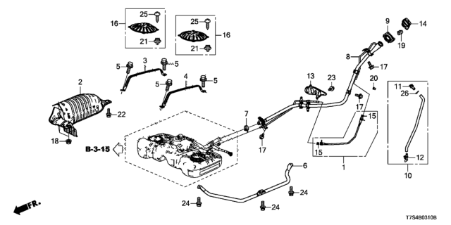 2017 Honda HR-V Fuel Filler Pipe (4WD) Diagram