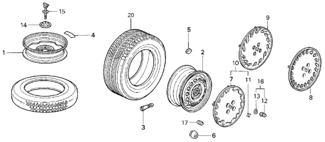 1993 Honda Civic Disk, Wheel (13X5J) (Black) (Kanai) Diagram for 42700-SR4-932