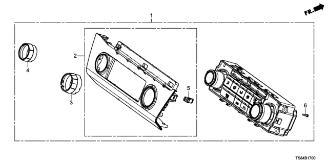 2012 Honda Civic Control Assy., Heater *NH1L* (BLACK) Diagram for 79500-TR3-C11ZF