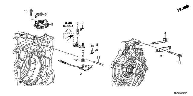 2020 Honda Civic AT Control Shaft - Position Sensor Diagram