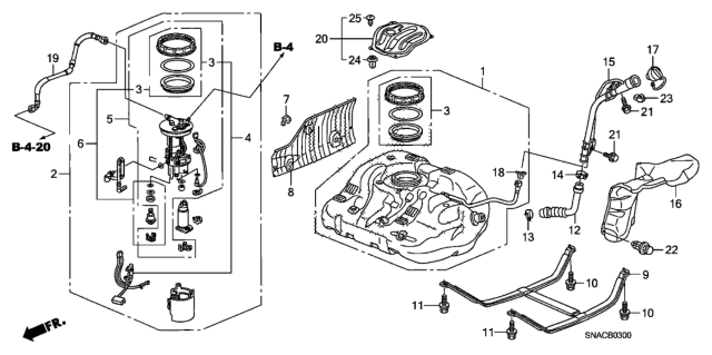 2011 Honda Civic Tank Set, Fuel Diagram for 17044-SNA-A01