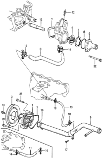 1979 Honda Prelude Water Pump - Thermostat Diagram