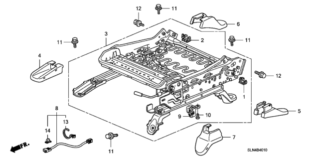 2007 Honda Fit 5 Door BASE KA 5MT Front Seat Components (Driver Side) Diagram