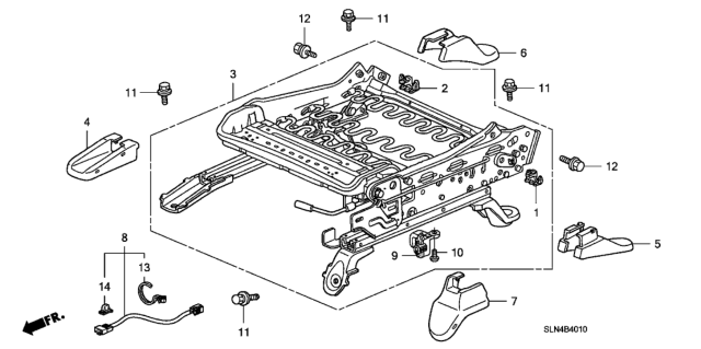 2008 Honda Fit Sub-Wire, Seat Position Sensor Diagram for 81607-SLN-000