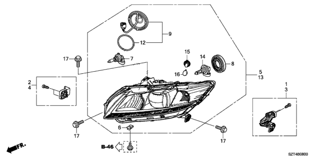 2011 Honda CR-Z Cover, Rubber Diagram for 33126-SZT-G01