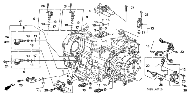 2006 Honda Odyssey Sensor Assy., Temperature (ATf) Diagram for 28650-RDG-004