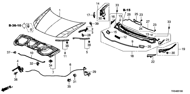 2012 Honda Civic 4 Door GX (NAVIGATION) KA 5AT Engine Hood Diagram