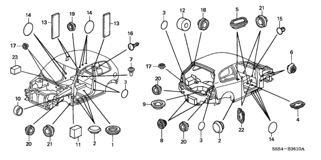 2004 Honda Civic Block, FR. Pillar (Lower) (Inner) Diagram for 91616-S5T-A00