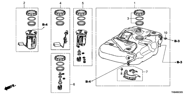 2012 Honda Odyssey 5 Door LX KA 5AT Fuel Tank Diagram