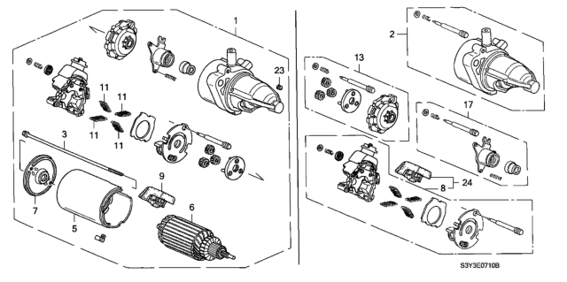 2001 Honda Insight Gear Set, Reduction Diagram for 31220-PHM-004