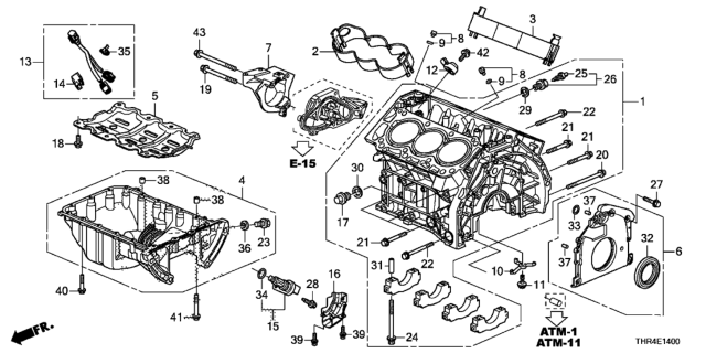 2018 Honda Odyssey Cover, Crank Sensor Diagram for 37503-5J2-A00