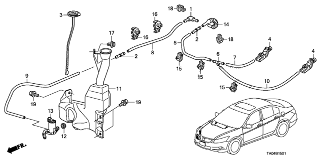 2009 Honda Accord Tank, Washer (2.5L FR.) Diagram for 76841-TA0-305