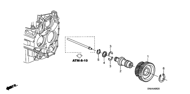 2009 Honda Civic Shaft, Idle Diagram for 23516-RG5-000