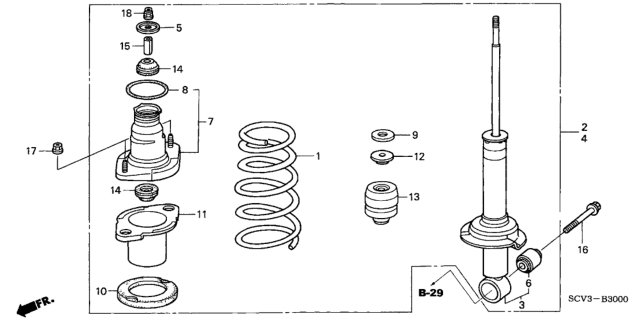 2003 Honda Element Rear Shock Absorber Diagram