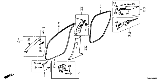 2020 Honda Accord Garn L, RR. *NH900L* Diagram for 84551-TVA-A14ZA