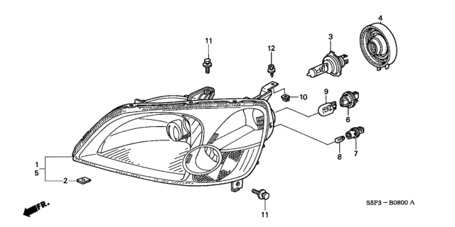 2001 Honda Civic Nut, Special Diagram for 33110-S5P-A01