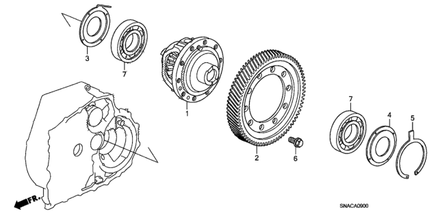 2010 Honda Civic AT Differential Diagram