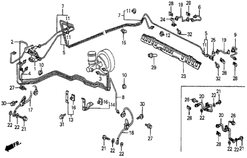 1983 Honda Prelude Hose, Right Front Brake (Nichirin) Diagram for 46410-SB0-023