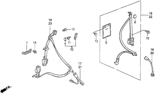 1989 Honda CRX Seat Belt Diagram