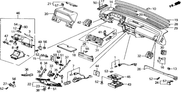 1989 Honda Accord 2 Door LXI KA 5MT Instrument Panel Diagram