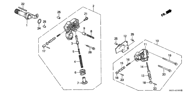 1991 Honda Civic 3 Door DX KA 4AT AT Regulator - Lock-Up Valve Diagram