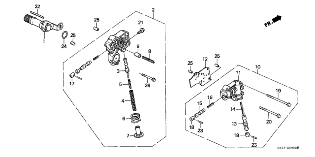 1988 Honda Civic AT Regulator - Lock-Up Valve Diagram