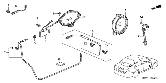 2005 Honda Civic Antenna - Speaker Diagram