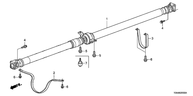 2016 Honda CR-V Shaft Assembly, Propeller Diagram for 40100-T1W-A02