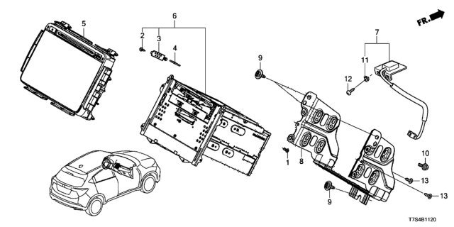 2017 Honda HR-V 5 Door EX-L (2WD NAVIGATION CELAYA) KA CVT Navigation System - GPS Antenna Diagram