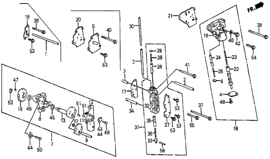 1987 Honda Prelude Spring, Lock-Up Cut Valve Diagram for 27644-PC9-610