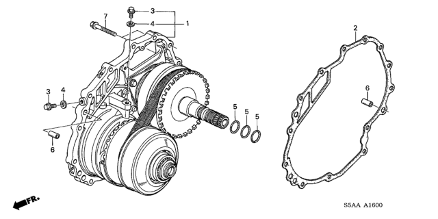 2004 Honda Civic Gasket, Intermediate Plate Diagram for 21812-PLY-000