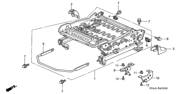 2004 Honda Civic Front Seat Components (Passenger Side) Diagram