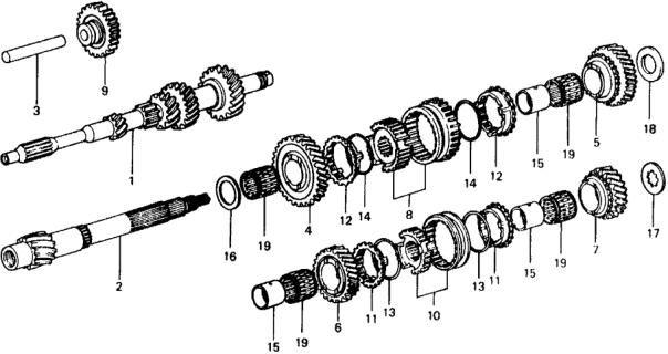 1976 Honda Civic 5 Door ** KL 4MT MT Transmission Gears Diagram