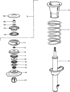 1982 Honda Civic 5 Door ** (WAGOVAN) KA HMT Front Shock Absorber Diagram
