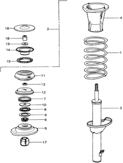 1981 Honda Civic Spring, Front Diagram for 51401-SA0-965