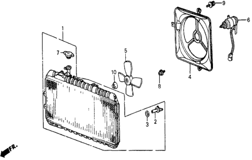 1985 Honda Civic Radiator (Denso) Diagram