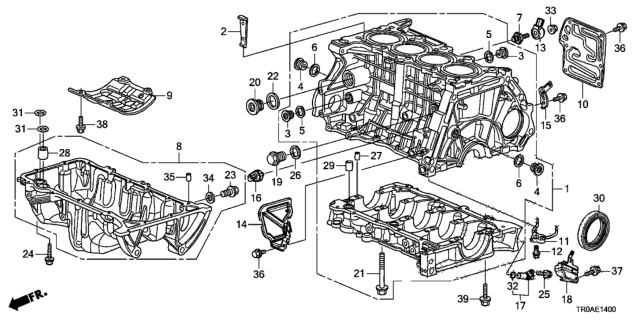 2013 Honda Civic Cylinder Block - Oil Pan (1.8L) Diagram