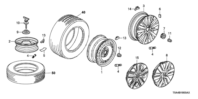 2015 Honda Fit Tire (185/60R15) (84T)(FR740) (All-Season) (Firestone) Diagram for 42751-FIR-013