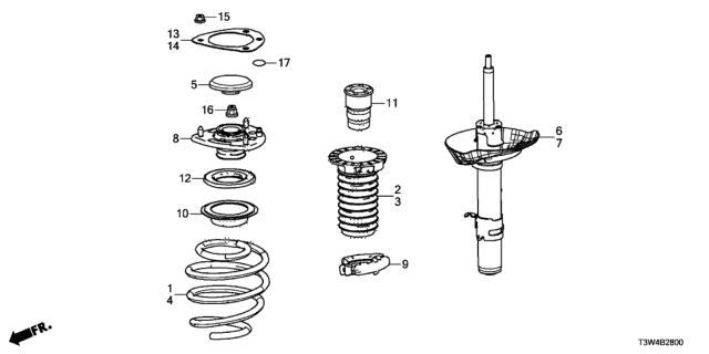 2017 Honda Accord Hybrid Bearing, Front Shock Absorber Mount Diagram for 51726-T3V-A01