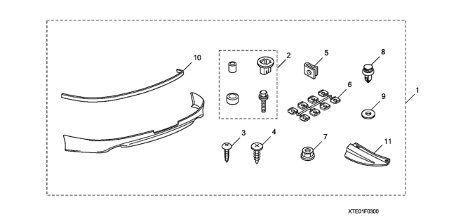 2010 Honda Accord Rear Underbody Spoiler Diagram