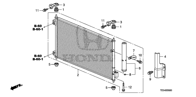 2008 Honda Accord 2 Door EXL-V6 KL 5AT A/C Condenser Diagram