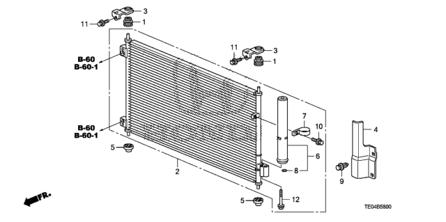 2009 Honda Accord A/C Condenser Diagram