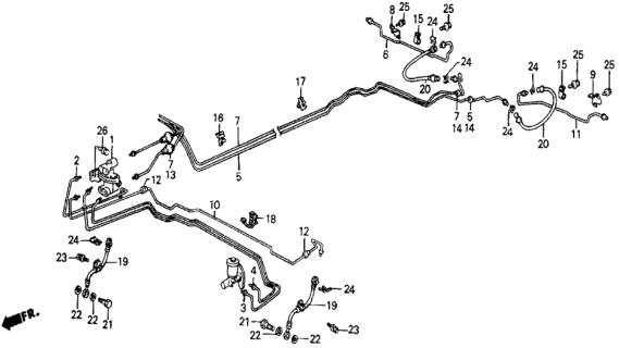 1987 Honda Civic Pipe E, L. Brake Diagram for 46361-SD9-000